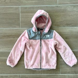 The North Face Toddler pink fleece jacket.